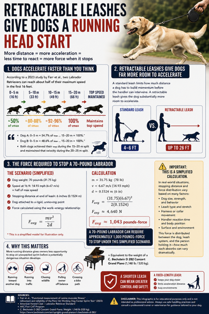 retractable leashes give dogs a running head start infographic